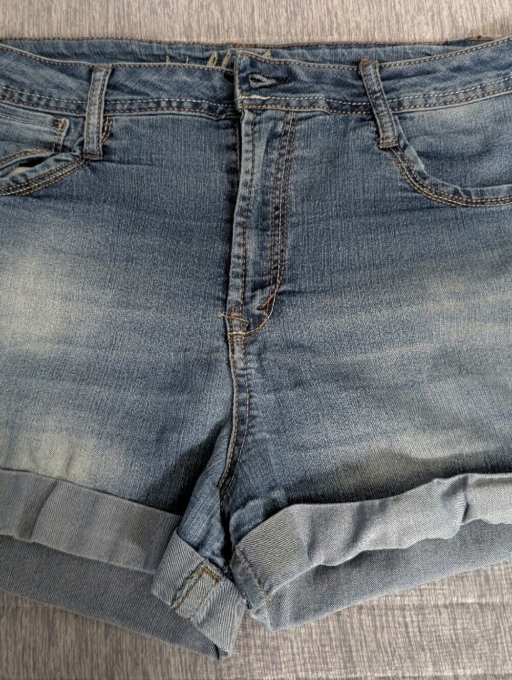 Wallflower Light Blue Rolled Hem Jean Shorts